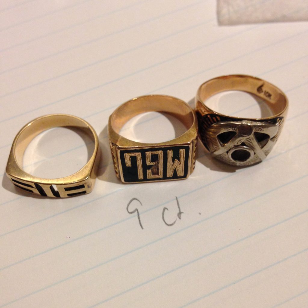 Old gold rings to recycle