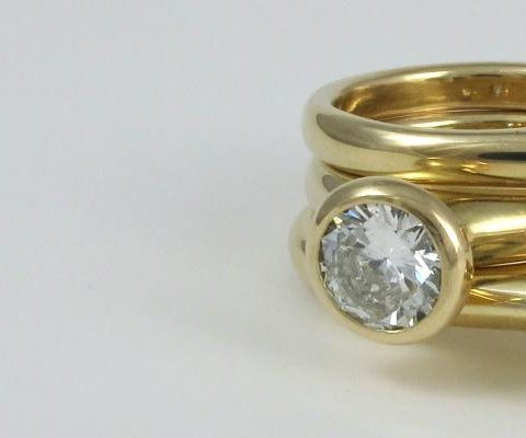 18 carat and brilliant diamond ring set