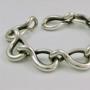 heavy silver link bracelet